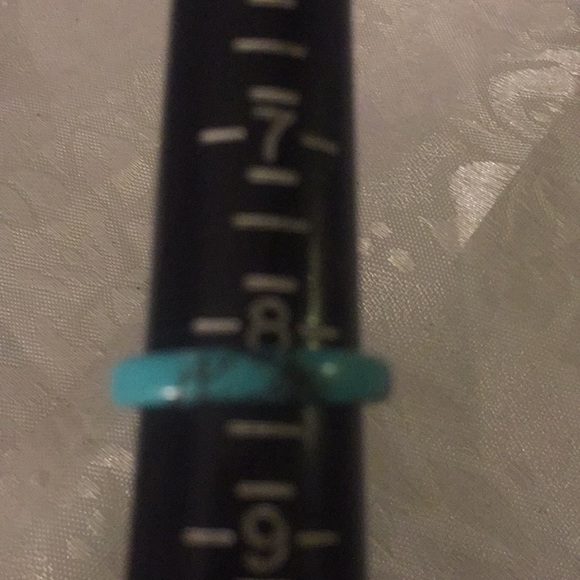 Turquoise  & Navy blue streak size 8 ring - Picture 5 of 5